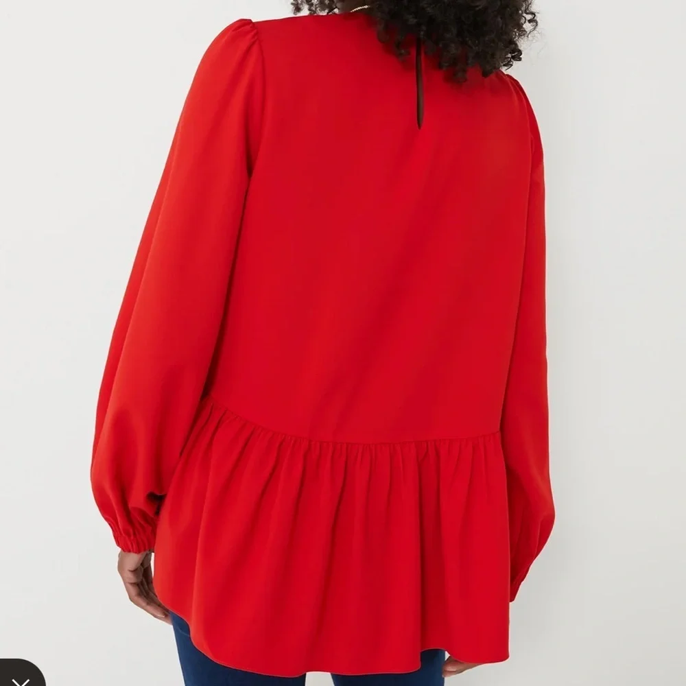 Red Carlota Peplum Blouse POMANDER PLACE